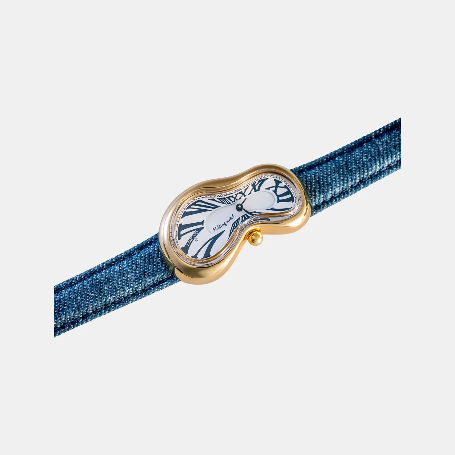 Classic Unisex Quartz White Dial Analog Aging Jeans Watch EX0002.0012 - Image 3