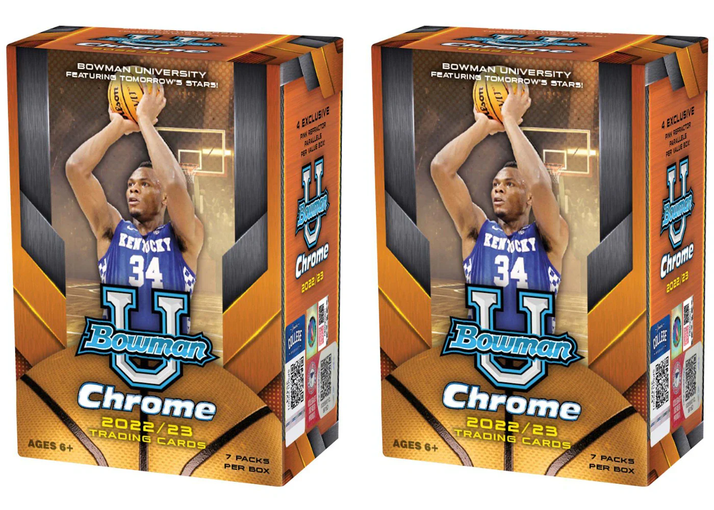 2022-23 Bowman University Chrome Basketball Blaster Box 2x Lot