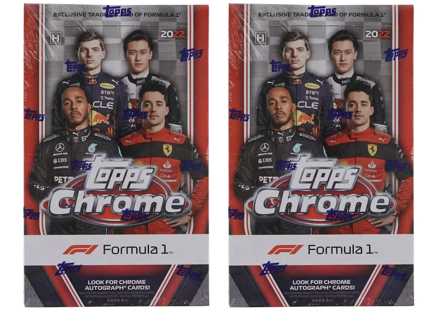 2022 Topps Chrome Formula 1 Racing Hobby Box (18 Packs) 2x Lot
