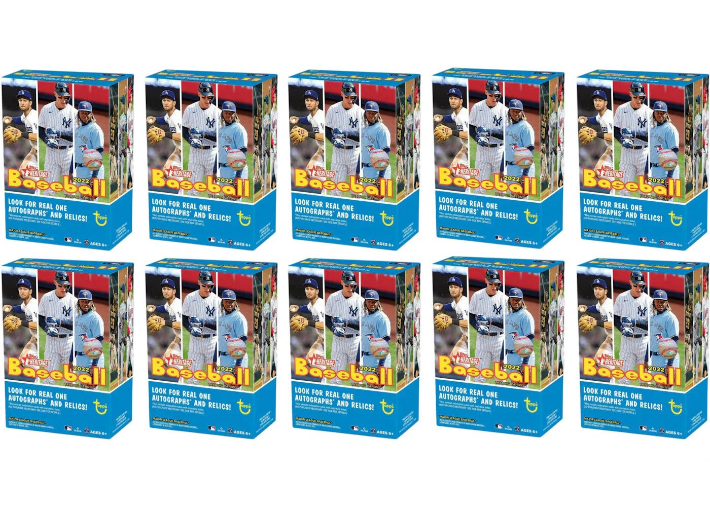 2022 Topps Heritage Baseball Blaster Box 10x Lot