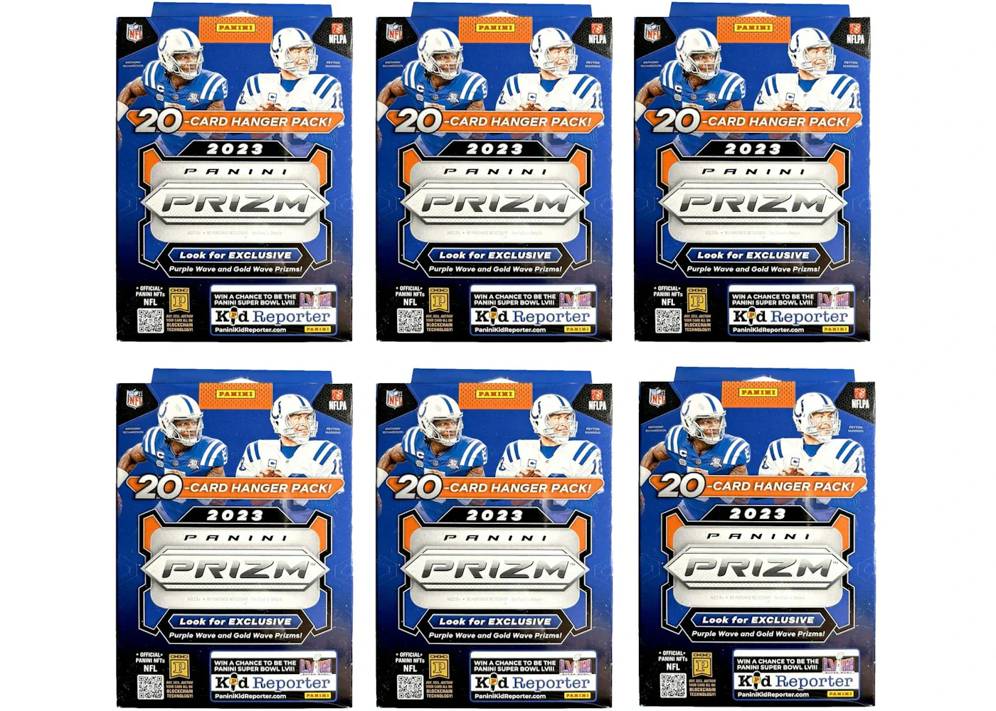 2023 Panini Prizm Football Hanger Box (Purple and Gold Wave Prizms) 6x Lot
