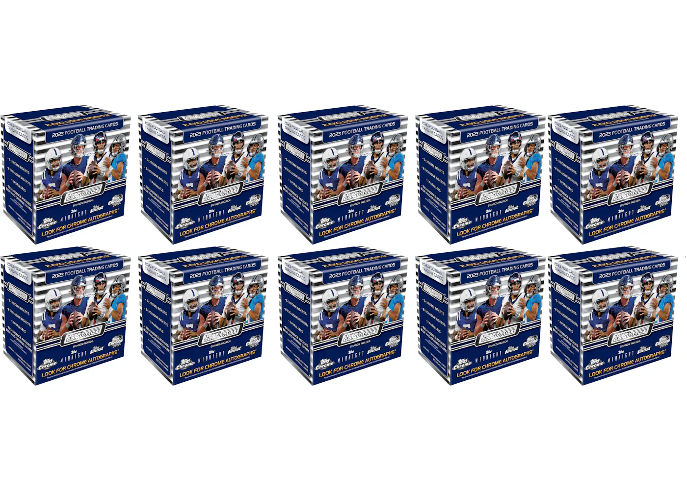 2023 Topps Chrome Composite Football Mega Box (10x Lot)