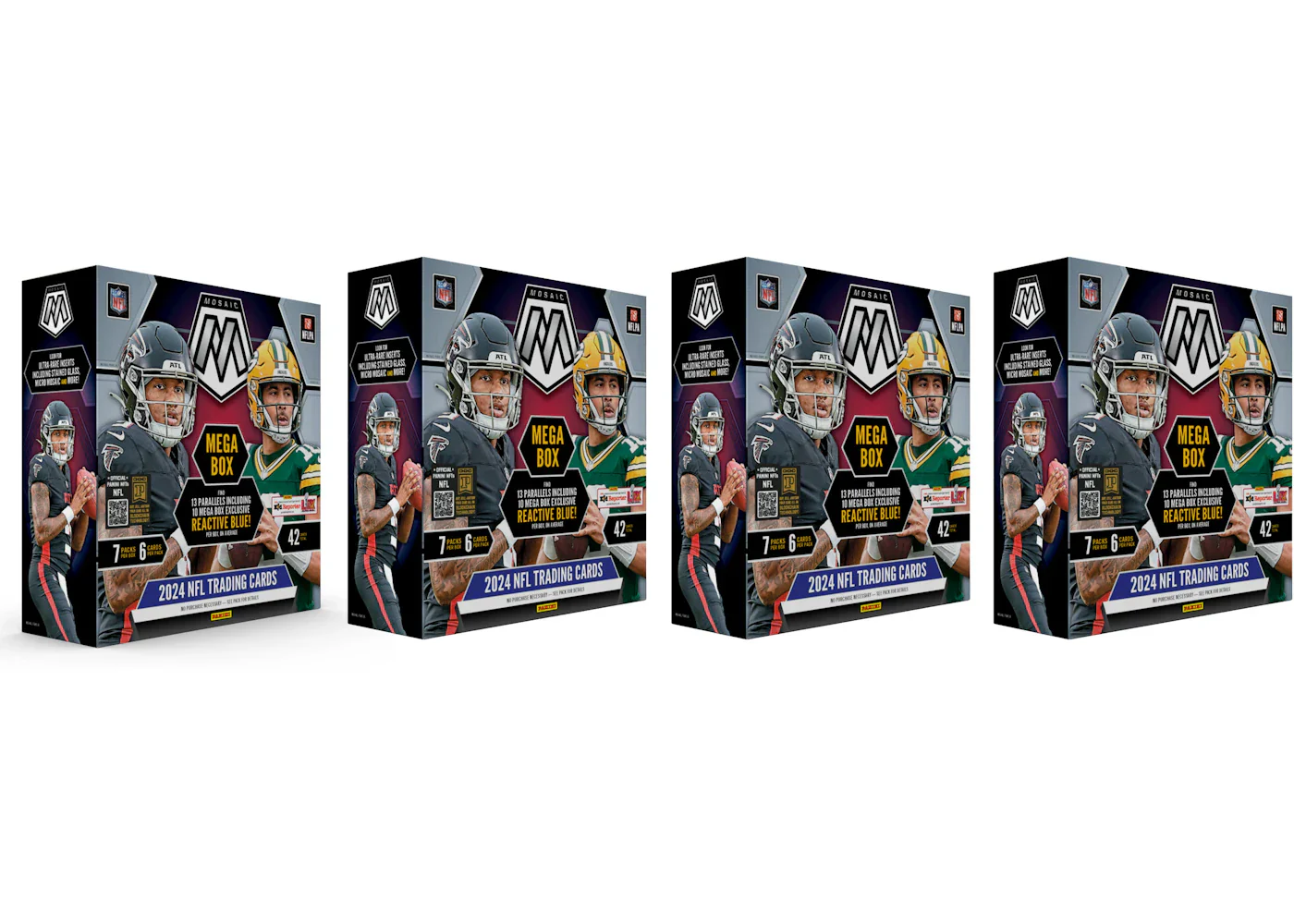 2024 Panini Mosaic Football Mega Box (Reactive Blue Parallel) 4x Lot