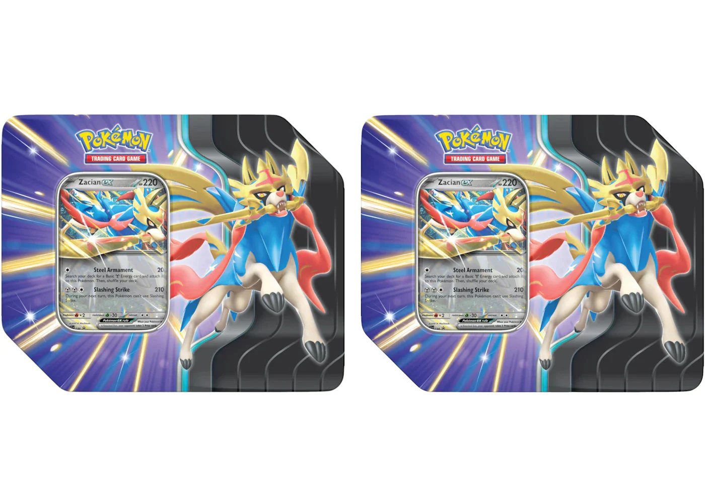 2025 Pokémon Scarlet & Violet Journey Together Zacian EX Slashing Legends Tin 2x Lot