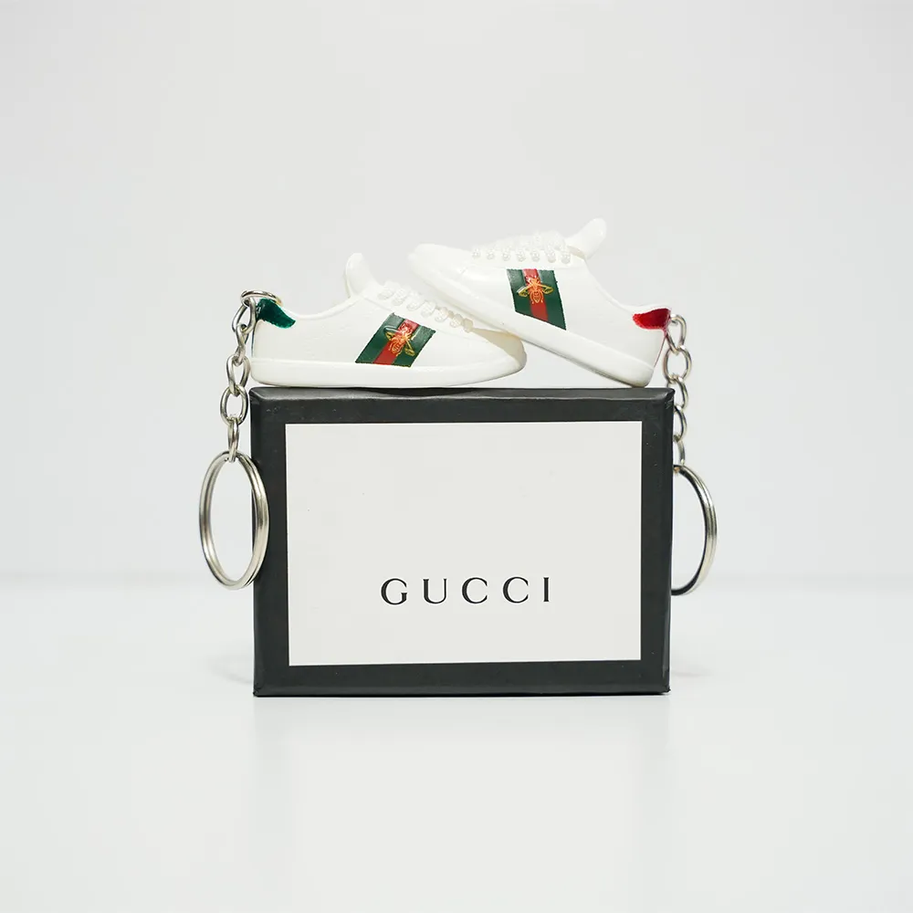 3D Sneaker Keychain With Box - Gucci White