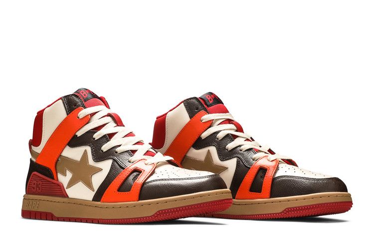 A Bathing Ape Bape Sta 93 Hi Red Orange Light Sand - Image 8