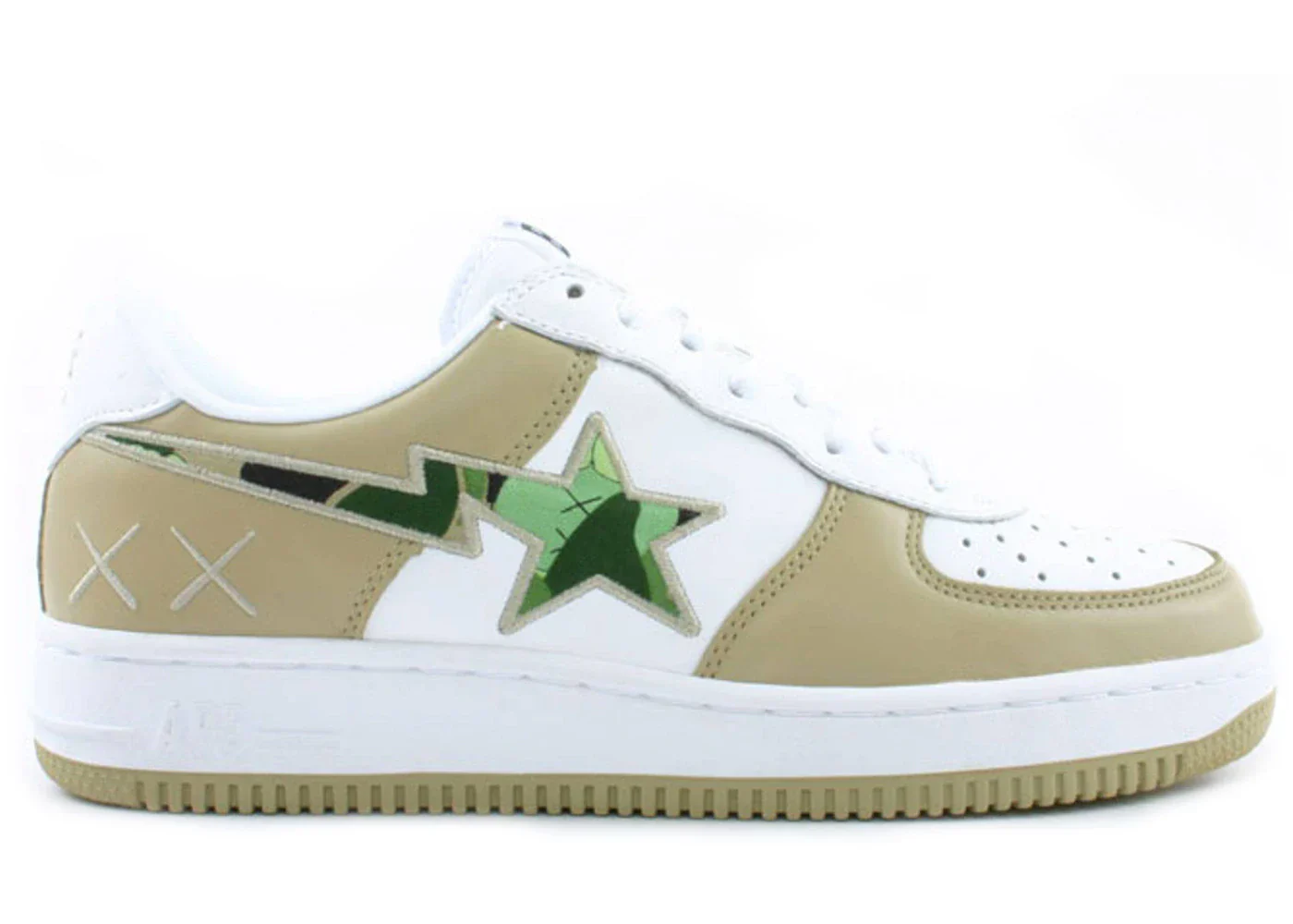 A Bathing Ape Bape Sta Low KAWS Beige Green Camo