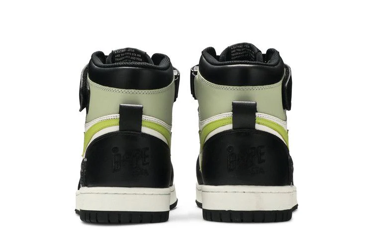 A Bathing Ape Block Sta Hi Black Lime - Image 6