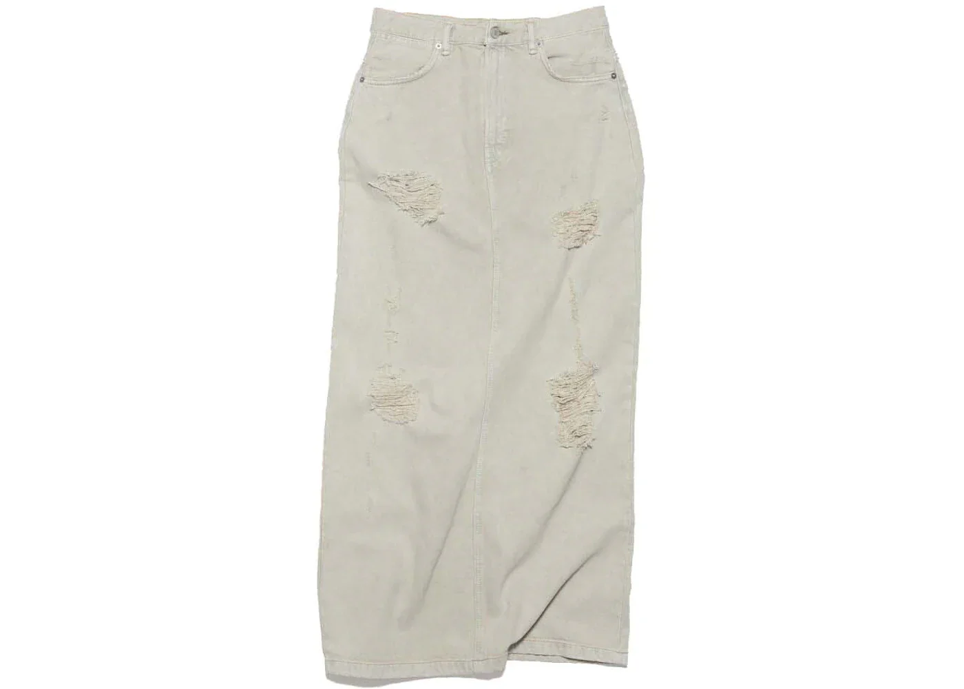 Acne Studios Distressed Denim Skirt Beige/Grey