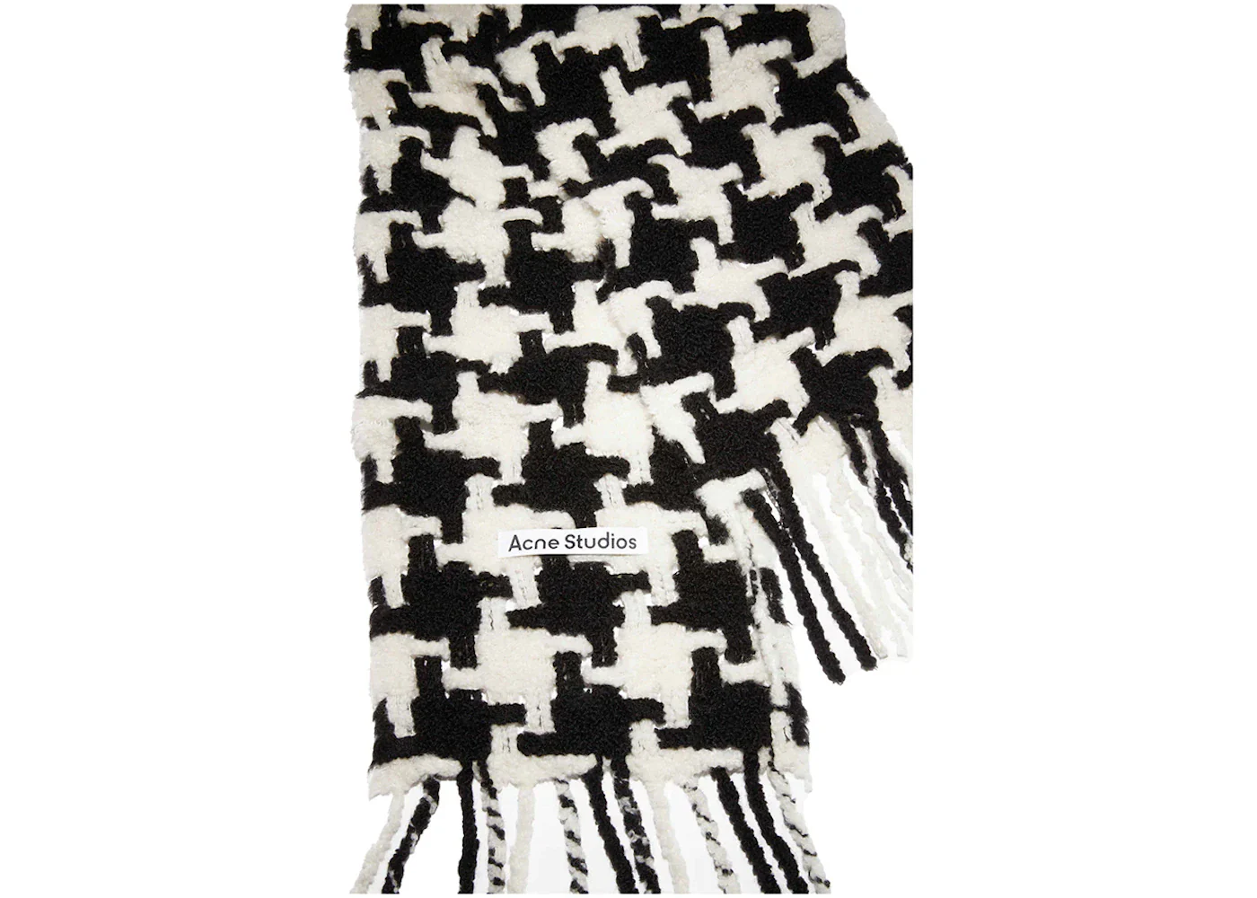 Acne Studios Houndstooth Scarf White/Black - Image 2
