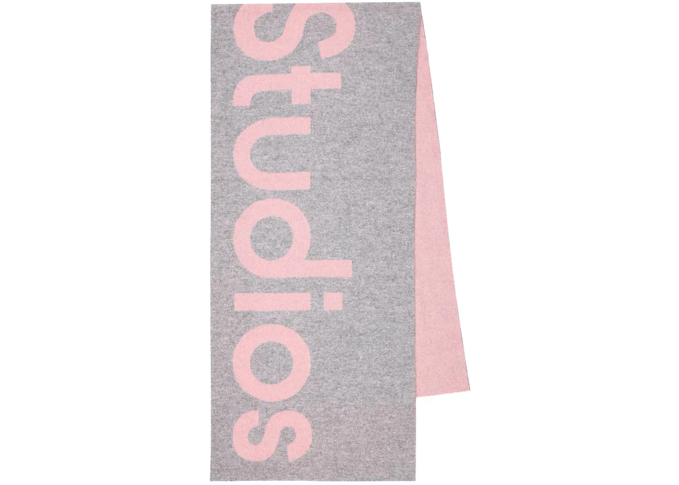 Acne Studios Oversized Logo Intarsia Scarf Light Pink/Grey