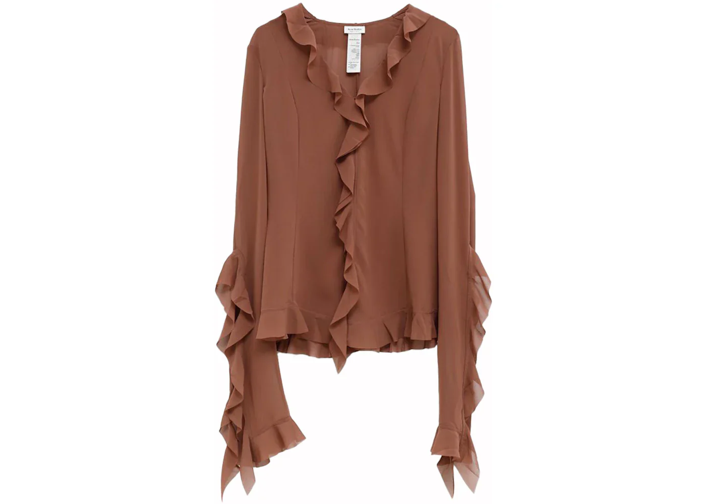 Acne Studios Ruffle Blouse Toffee Brown All