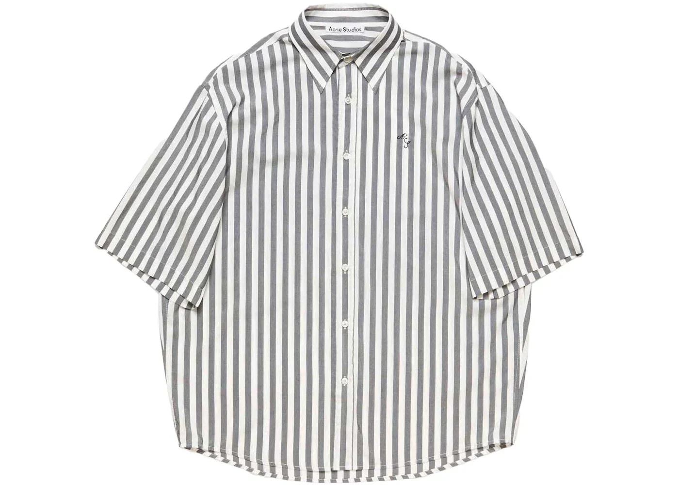 Acne Studios Stripe Button-Up Shirt Black/White