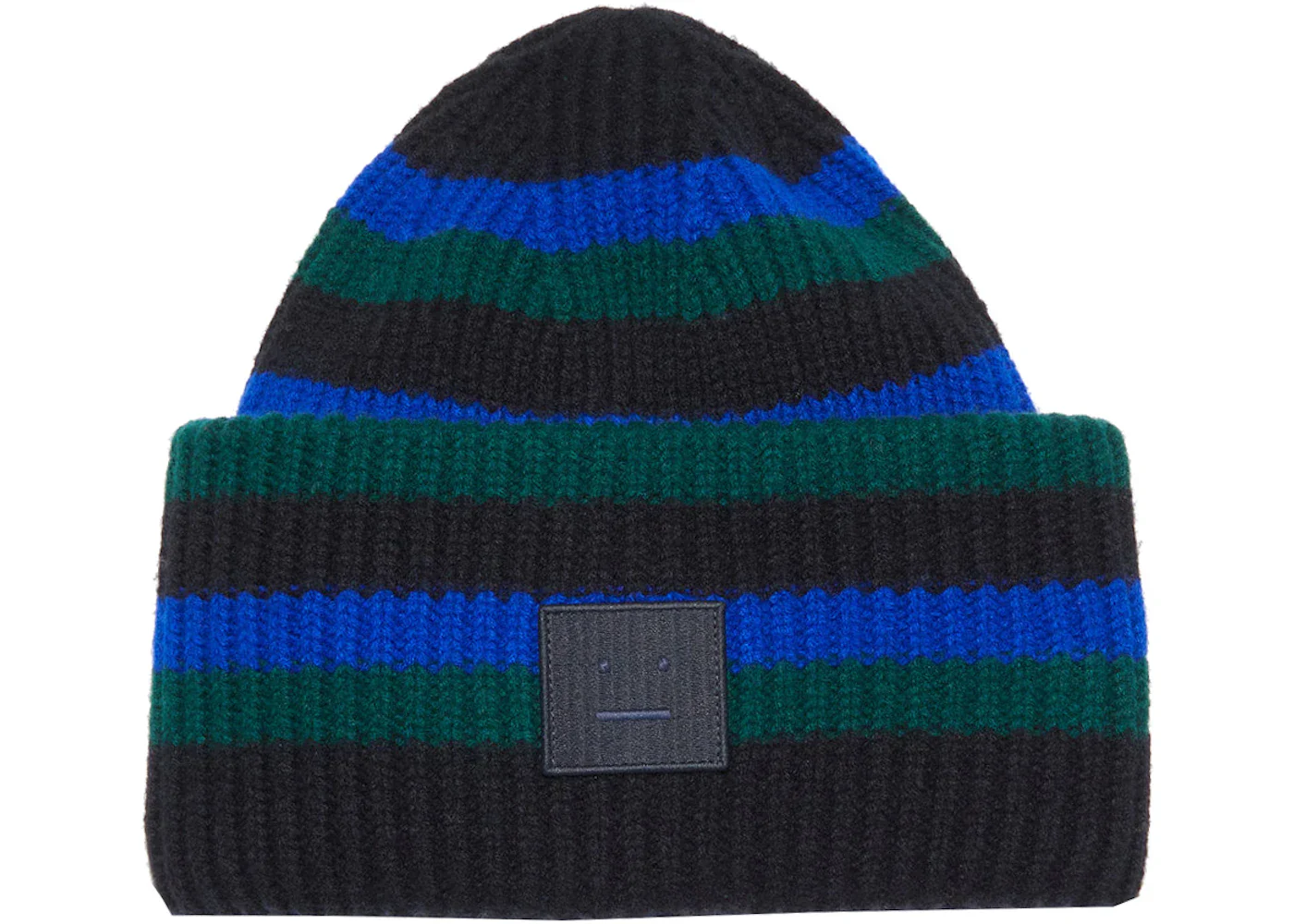 Acne Studios Striped Face Beanie Black