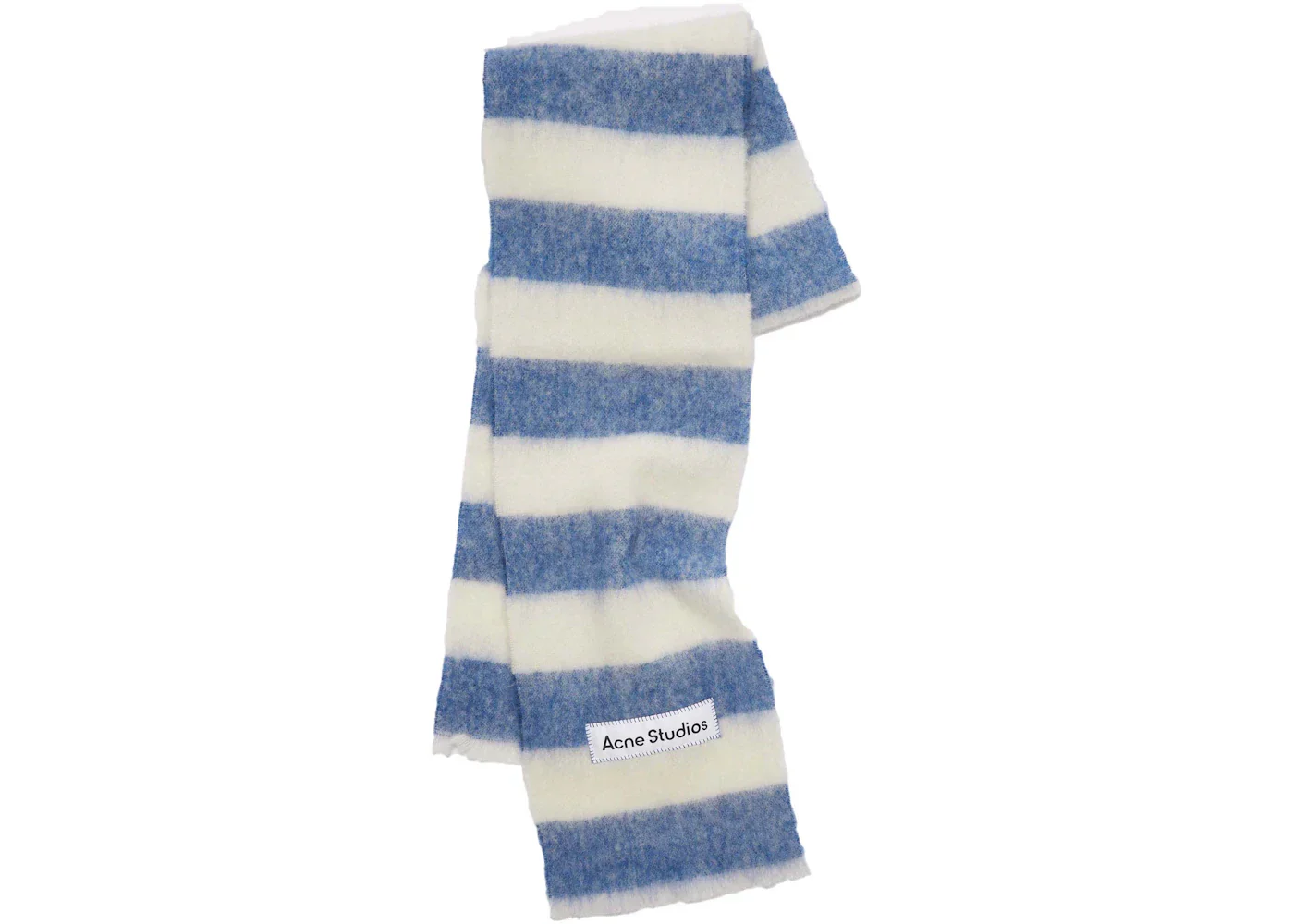 Acne Studios Wool-Blend Stripe Scarf Blue/White