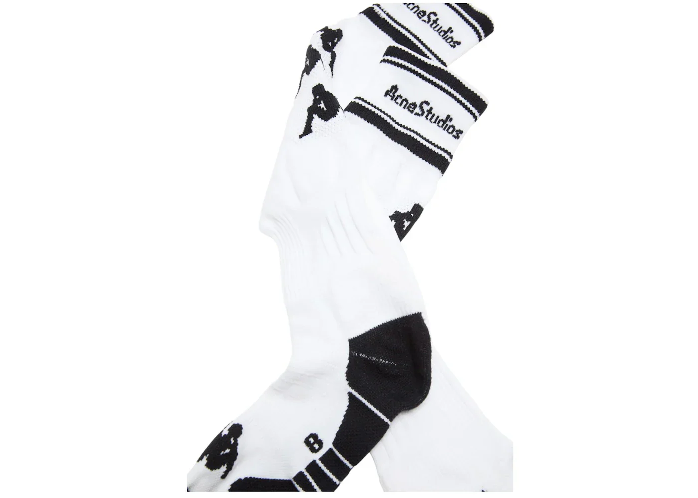 Acne Studios x Kappa Socks White/Black - Image 2
