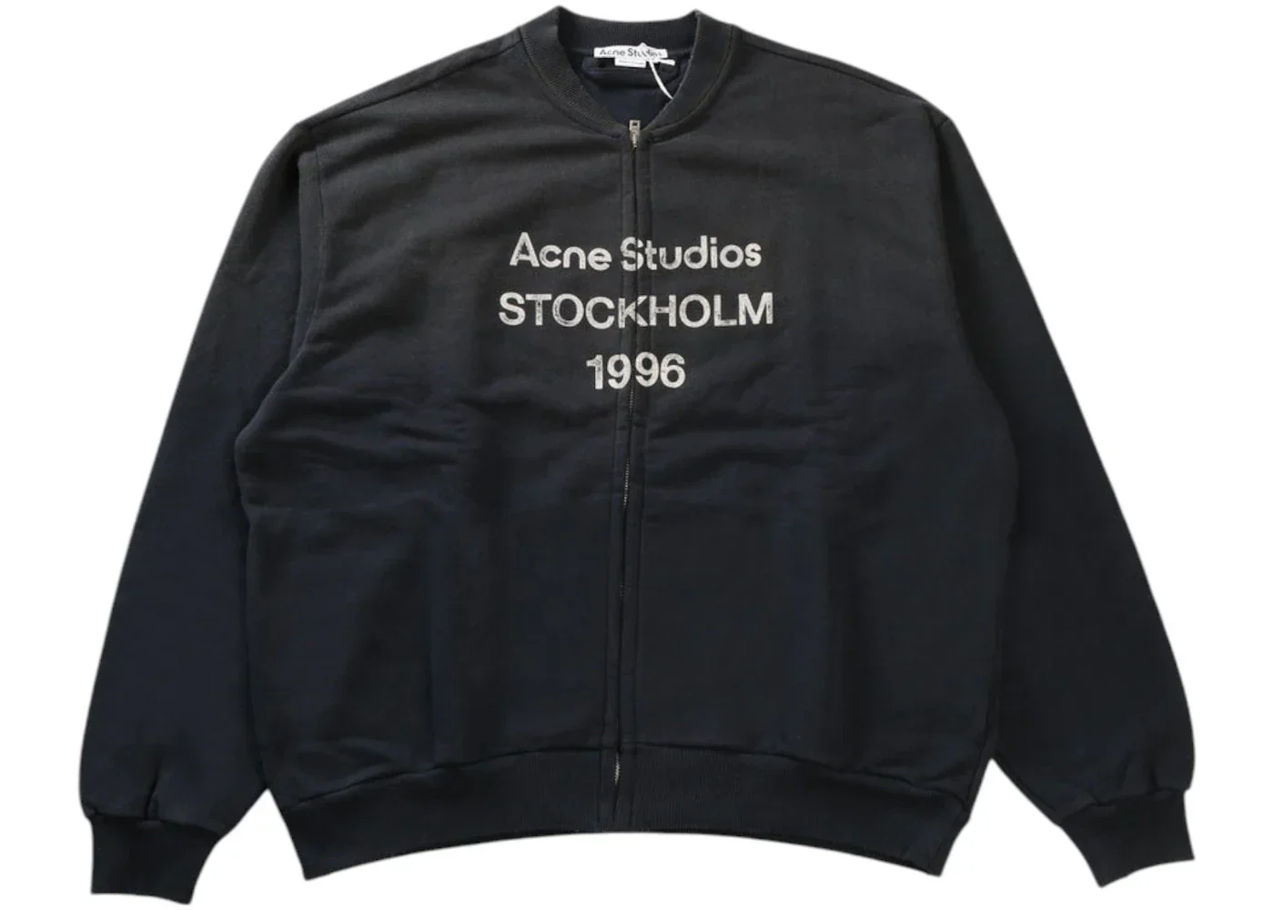 Acne Studios Zip Logo Sweater Black