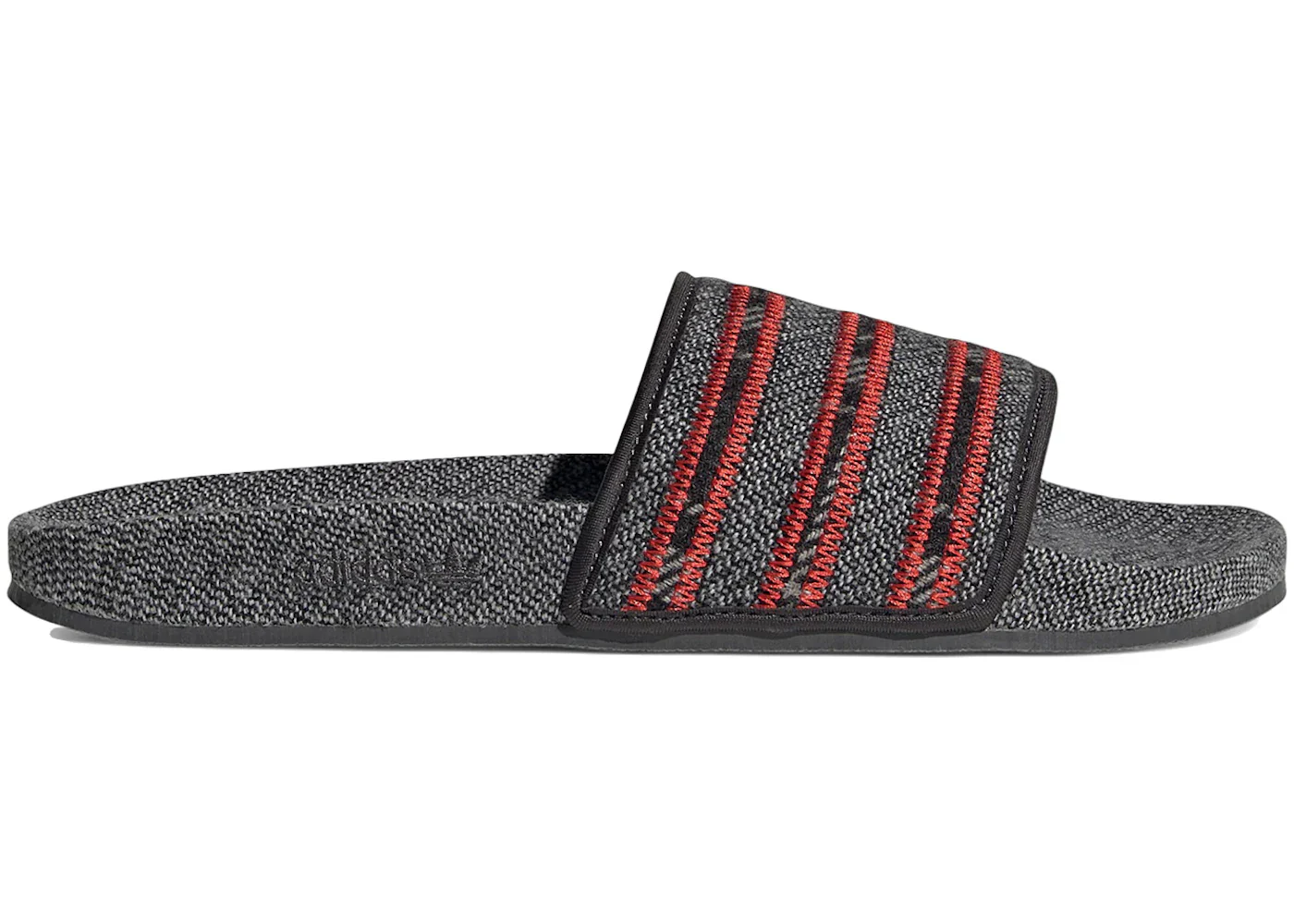 adidas Adilette Slides Vivid Red Solid Grey