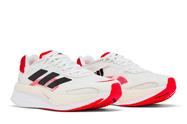 adidas Adizero Boston 10 White Black Solar Red (Women's) - Image 8