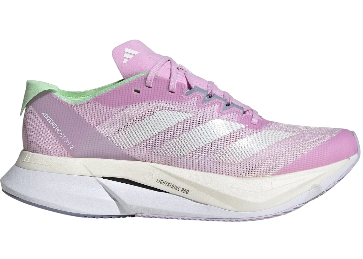 adidas Adizero Boston 12 Bliss Lilac Zero Metalic Semi Green Spark (Women's) - Image 2