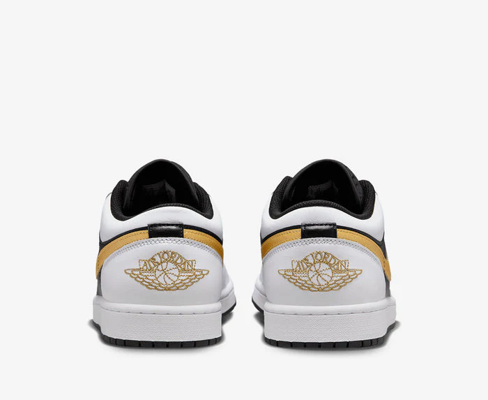 Air Jordan 1 Low White Black Metallic Gold Swoosh Sale - Image 7