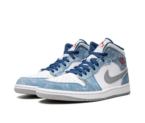 Air Jordan 1 Mid French Blue Fire Red - Image 2