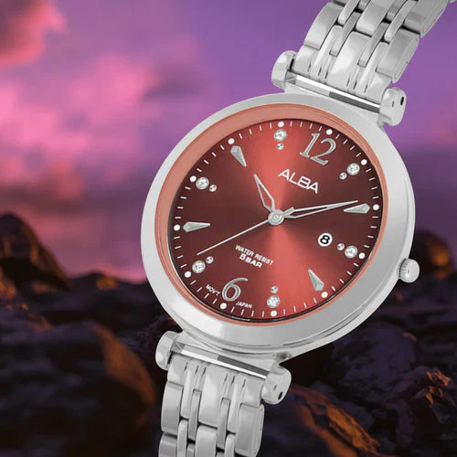 Alba Fashion Maroon Dial Women 32mm AH7BW3X1 - Image 4