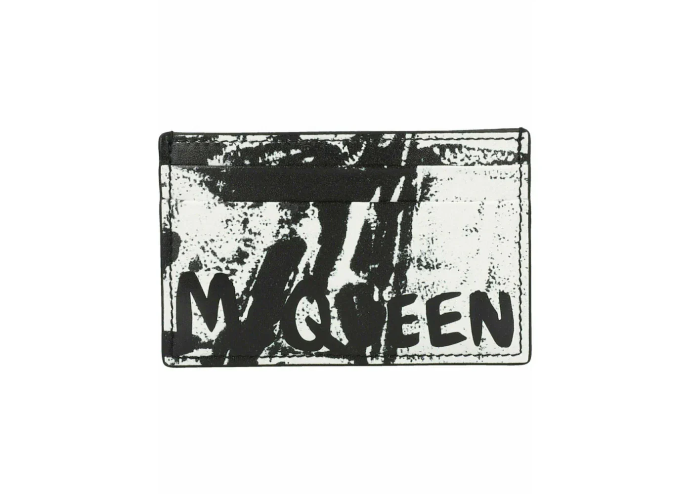 Alexander Mcqueen Graffiti Logo Card Holder Black/White - Image 2