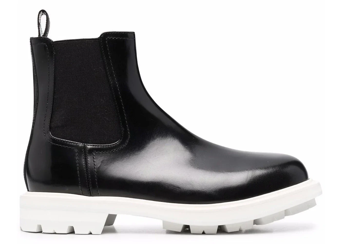 Alexander Mcqueen Leather Chelsea Boots Black White