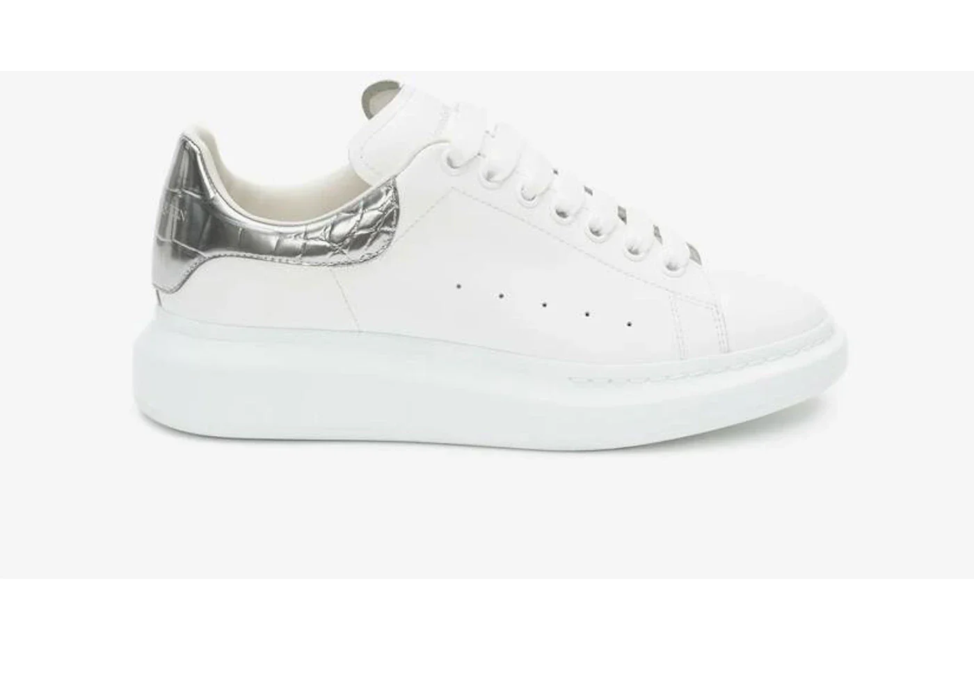 Alexander Mcqueen Oversized White Silver Croco