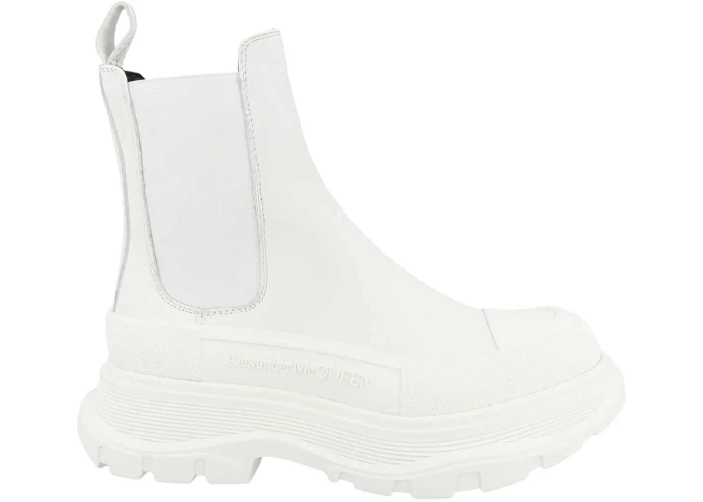Alexander Mcqueen Tread Slick Ankle Boots White (Women'S)