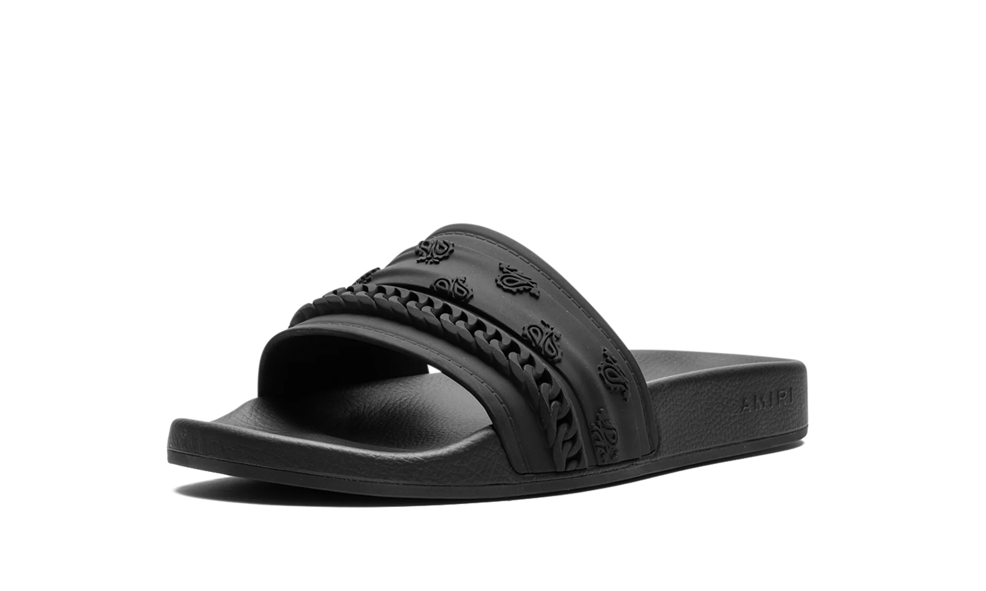 Amiri Bandana Moulded Slides Black Black - Image 2