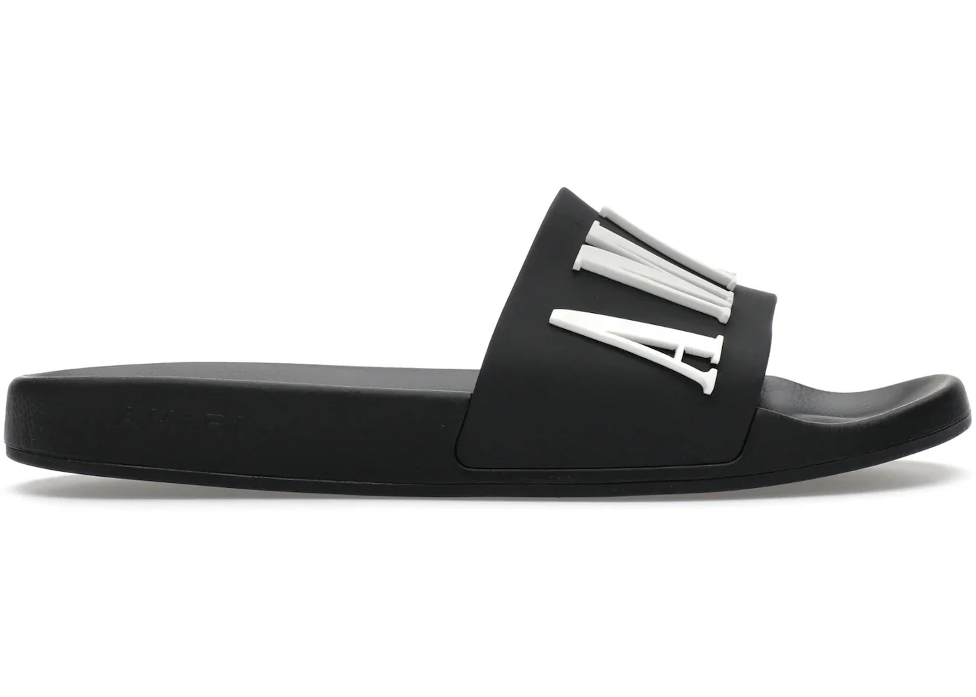 Amiri Pool Slide Debossed Logo Black Black White