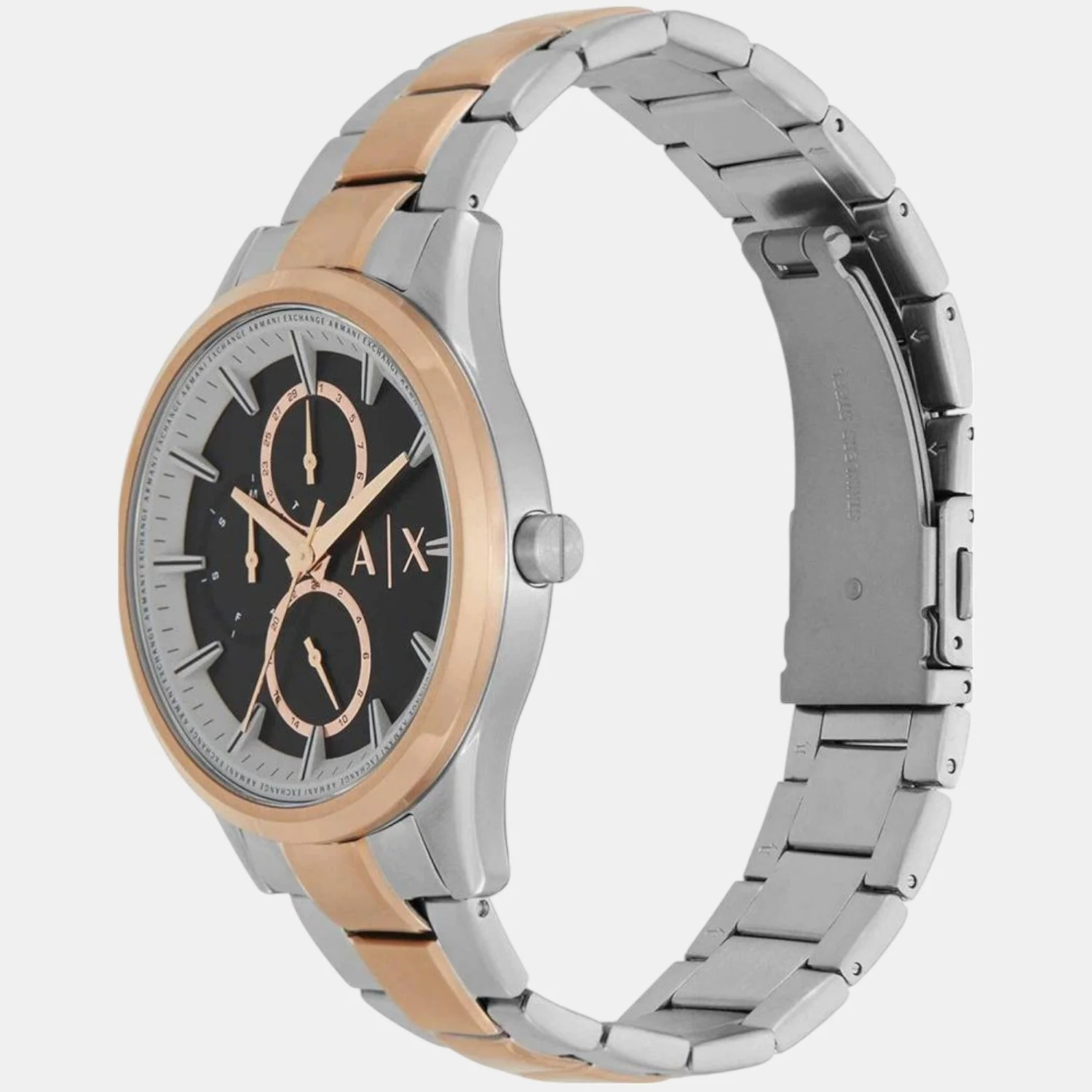 Dante Men Quartz Black Dial Multi-Function Stainless Steel Watch AX1882 - Image 2