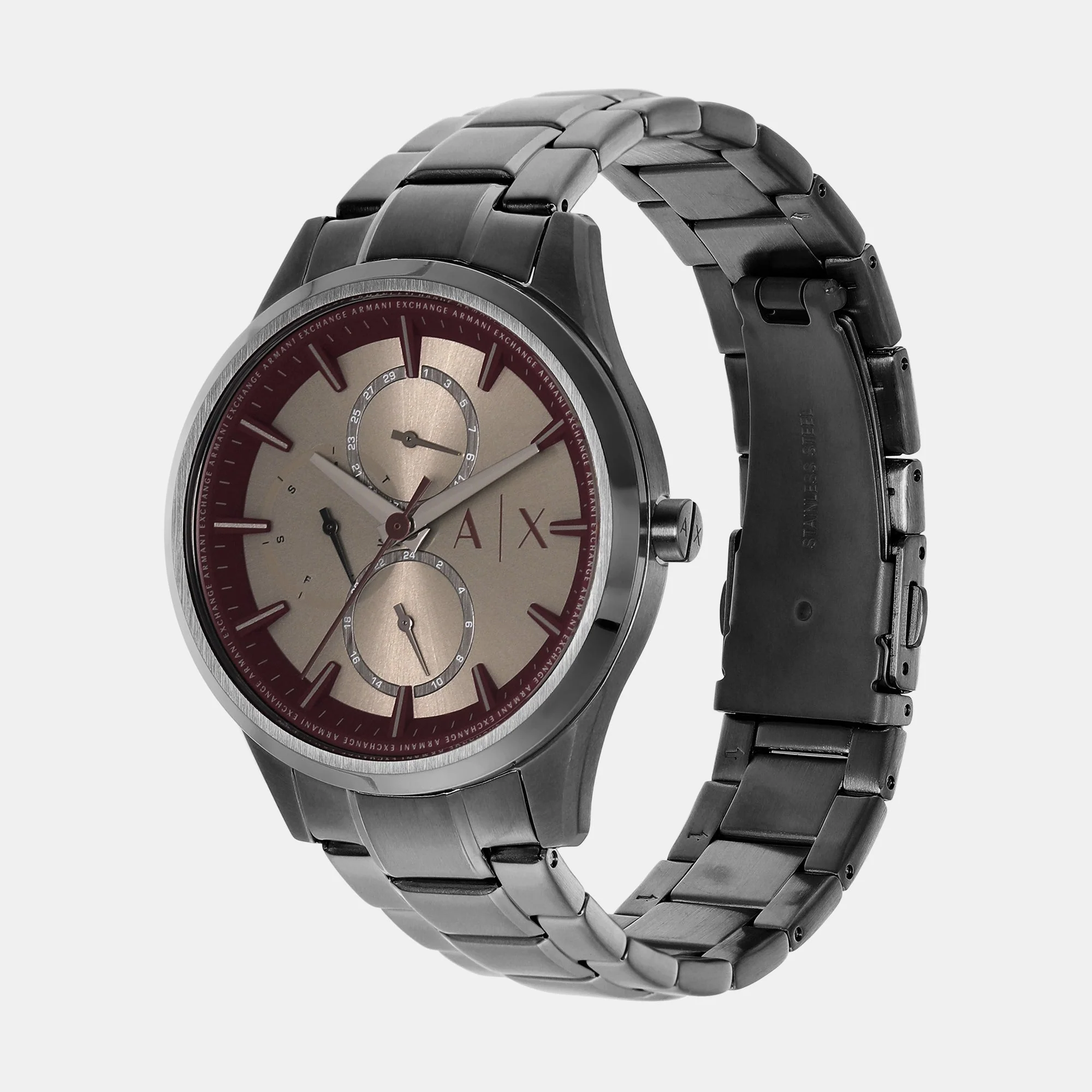 Dante Men Quartz Grey Dial Chronograph Stainless Steel Watch AX1877 - Image 3