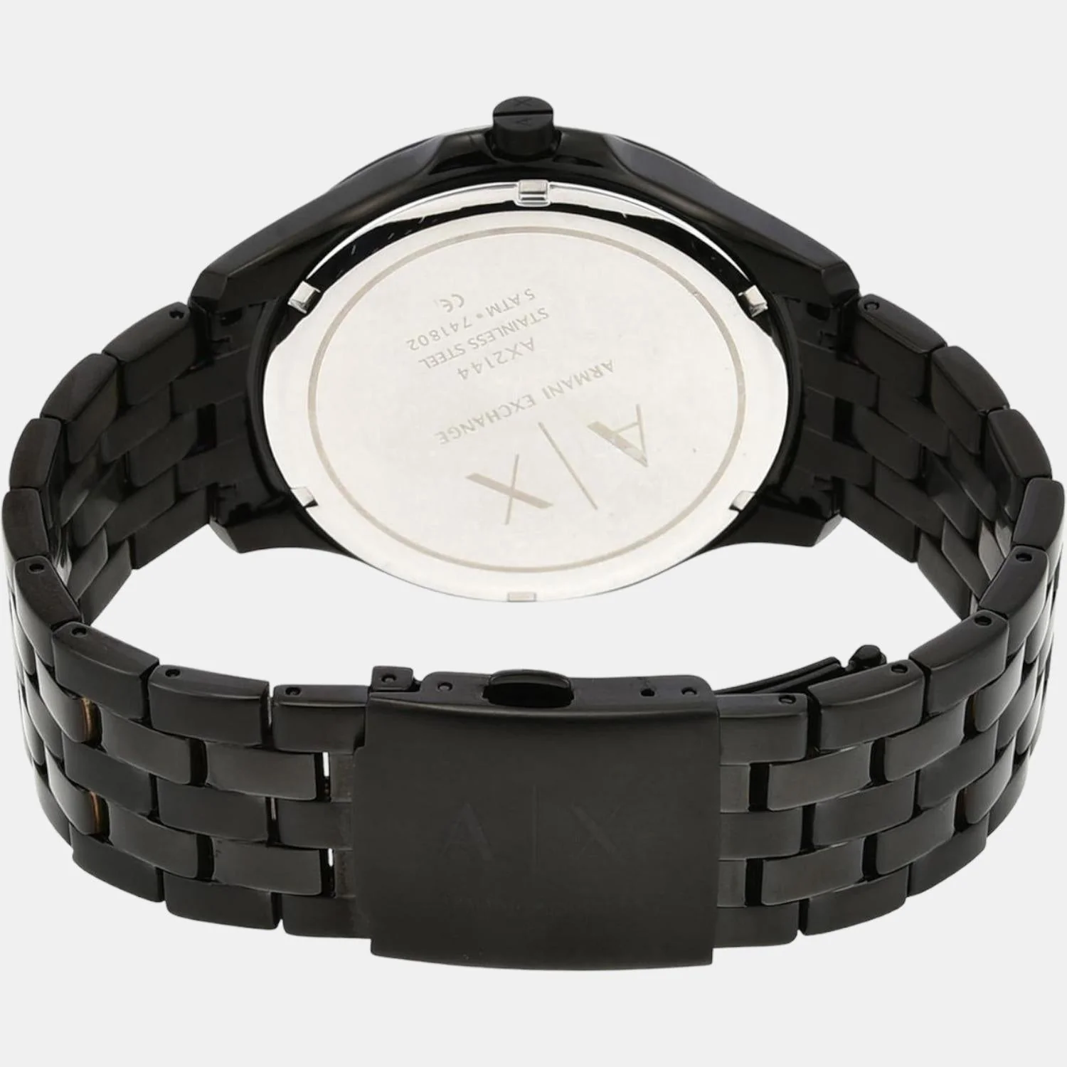 Hampton Men Quartz Black Dial Analog Stainless Steel Watch AX2144 - Image 2
