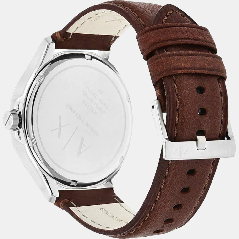 Hampton Men Quartz Blue Dial Analog Leather Watch AX2133 - Image 5