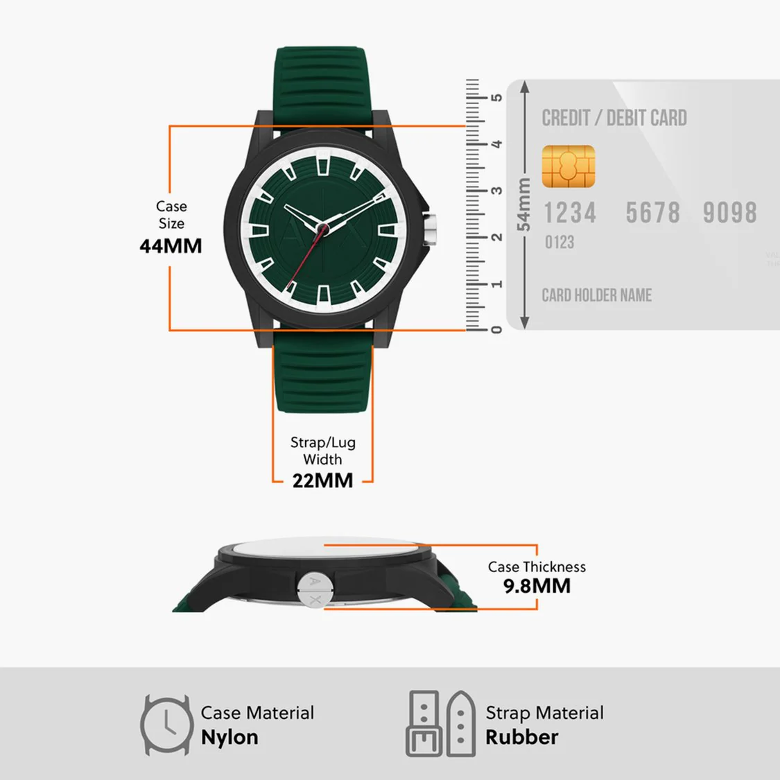 Armani Exchange Outerbanks Green Dial Men 44mm - Image 3