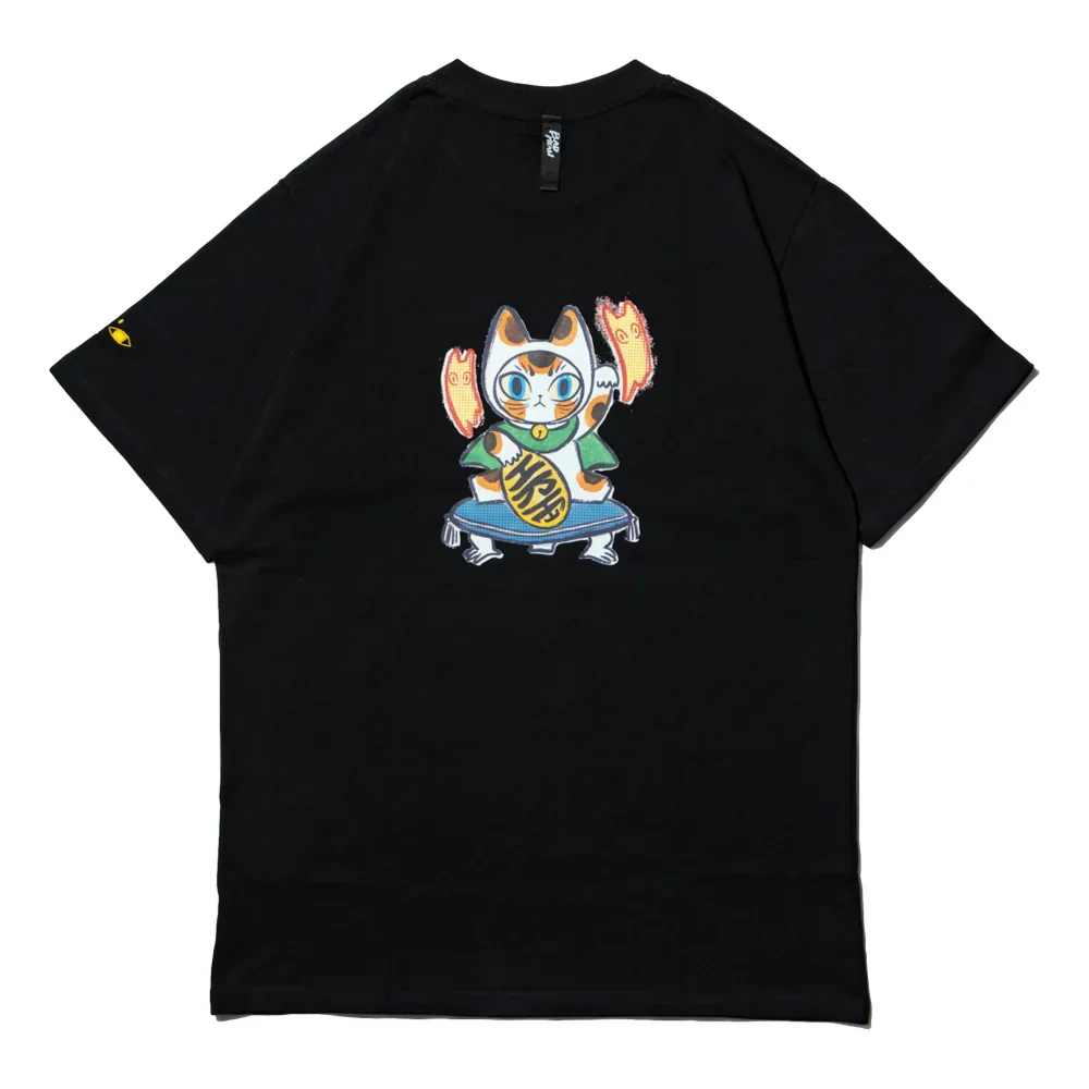BADMEAW LUCKY CAT TEE-BLACK - Image 2