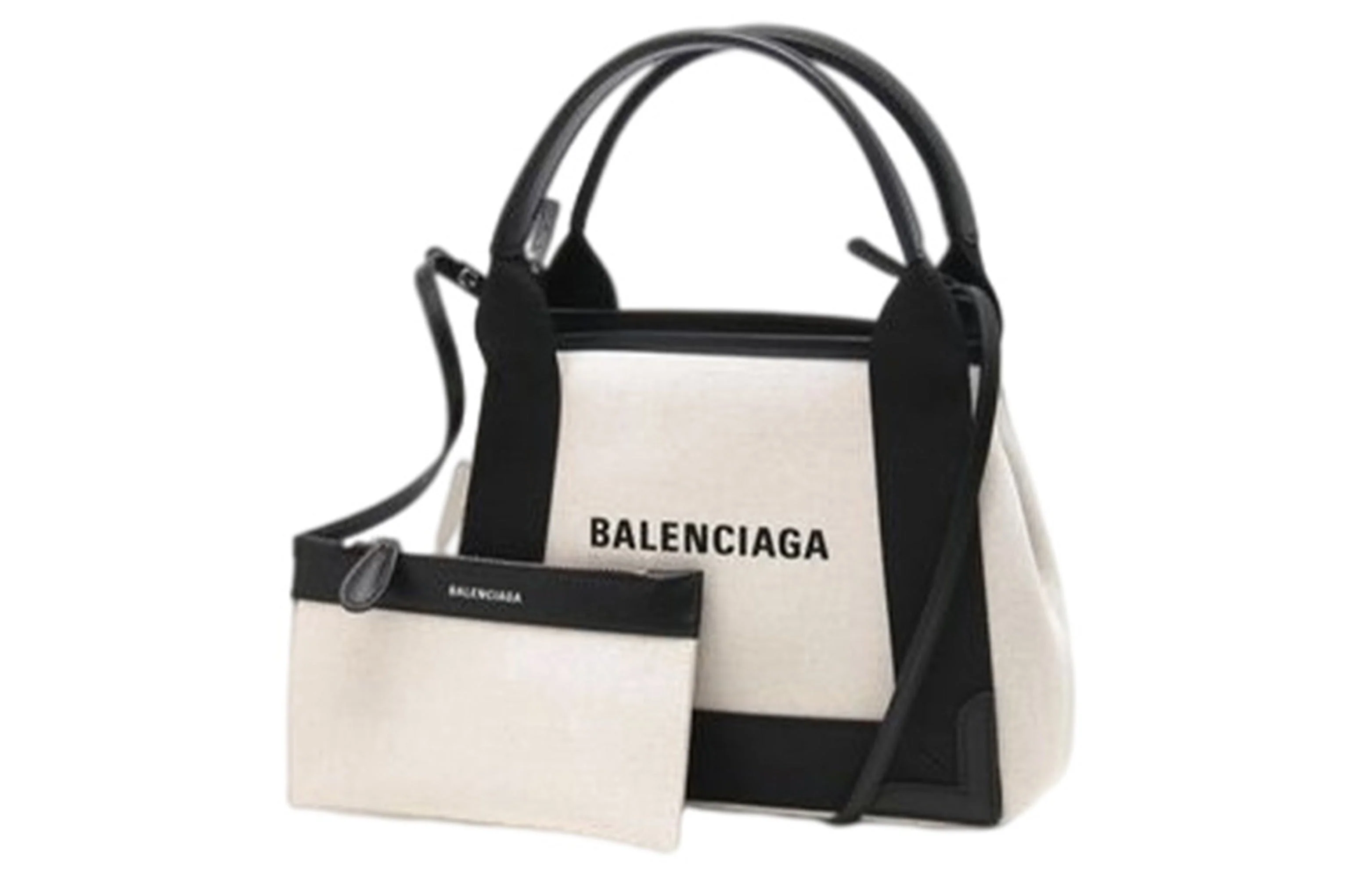 Balenciaga Navy Cabas Tote Bag Xs Light Beige Black - Image 3