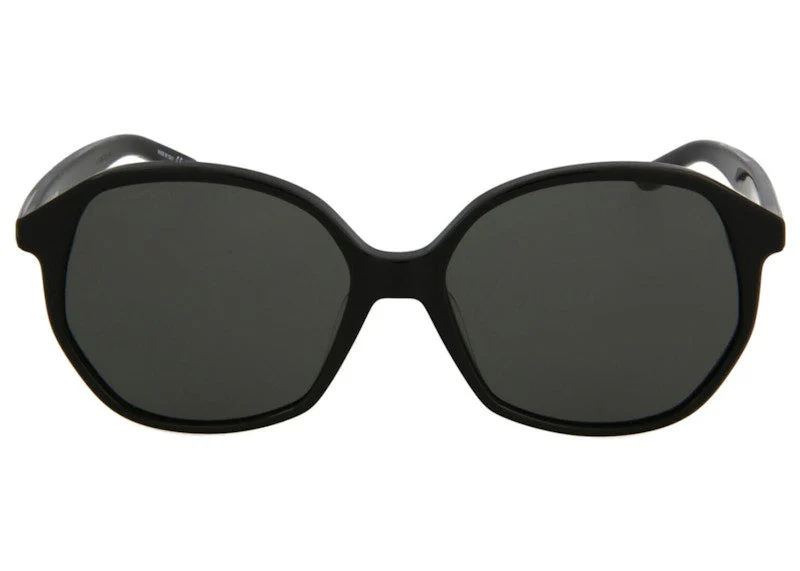 Balenciaga Oversized Round Acetate Sunglasses Black/Grey
