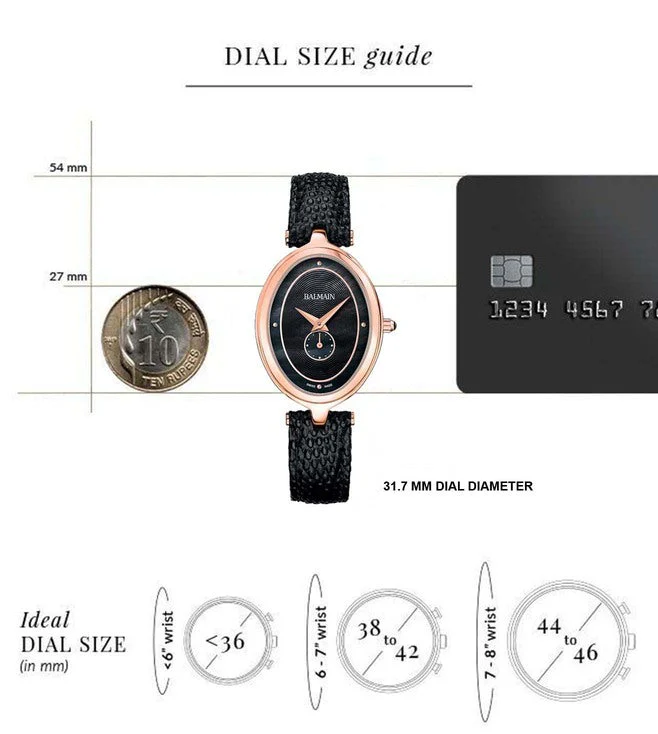 Balmain Haute Elegance Oval Black Dial Women 31.7mm