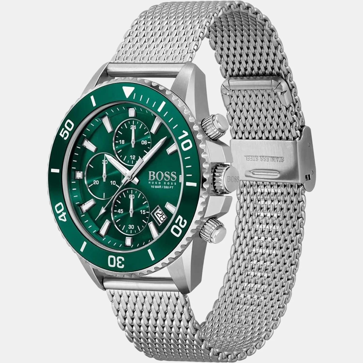 Admiral Men Quartz Green Dial Chronograph Stainless Steel Watch 1513905 - Image 2