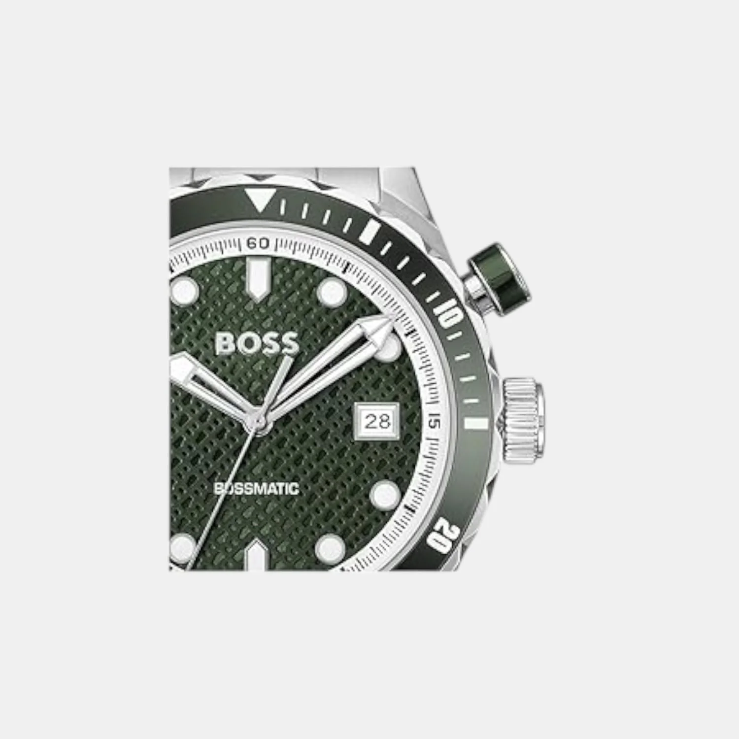 Bossmatic Men Automatic Dark Green Dial Analog Stainless Steel Watch 1514178 - Image 4