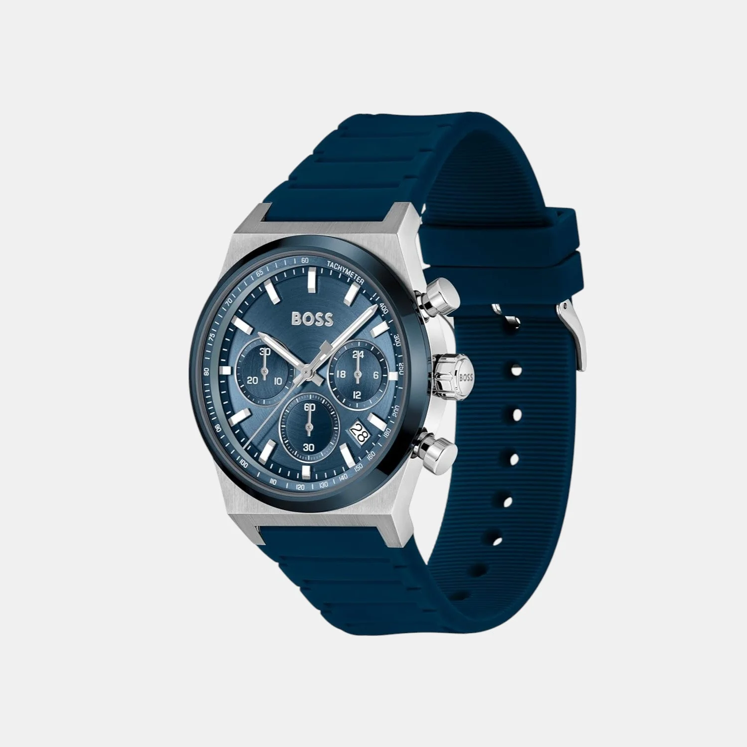 Candor Chrono Men Quartz Blue Dial Chronograph Leather Watch 1514243 - Image 2