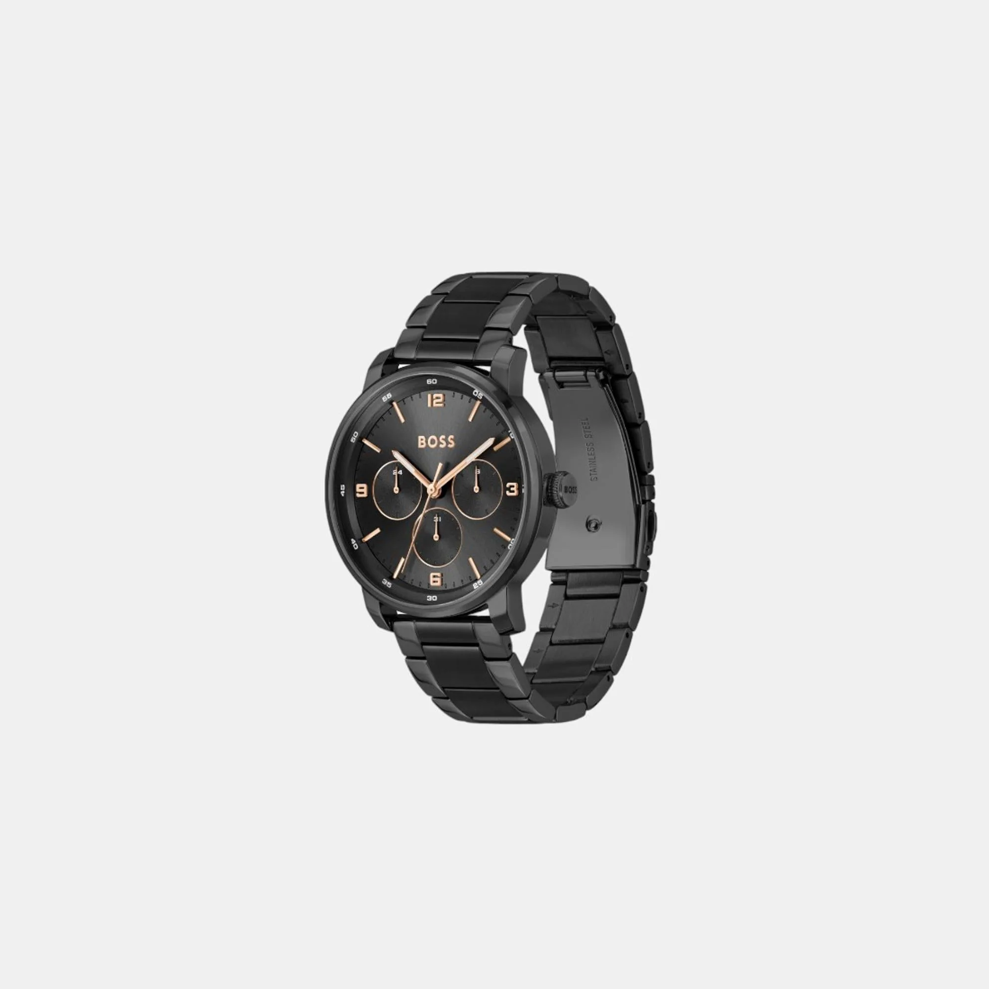 Contender Men Quartz Black Dial Multi-Function Stainless Steel Watch 1514128 - Image 2