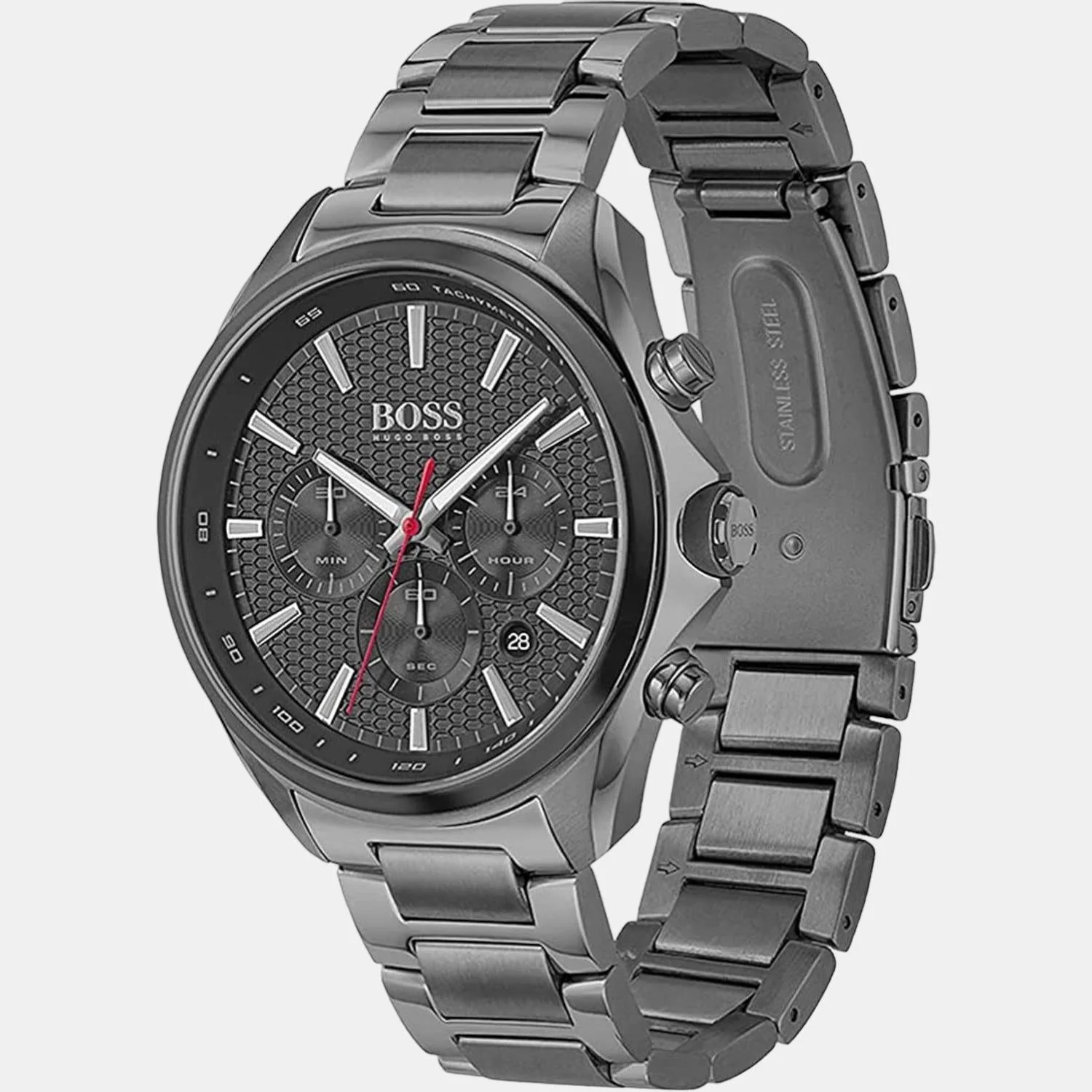 Distinct Men Quartz Grey Dial Chronograph Stainless Steel Watch 1513858 - Image 2