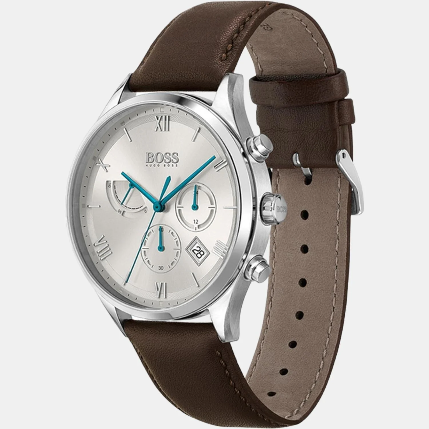 Gallant Men Quartz Silver Dial Chronograph Leather Watch 1513889 - Image 3