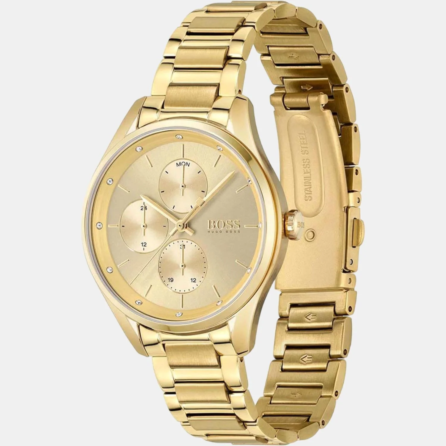 Grand Course Women Quartz Gold Dial Chronograph Stainless Steel Watch 1502584 - Image 2