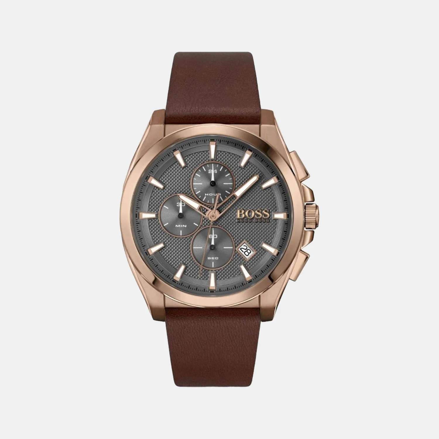 Grandmaster Women Quartz Grey Dial Chronograph Leather Watch 1513882